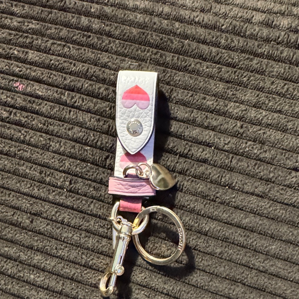 Coach Pink and Gold Keychain
